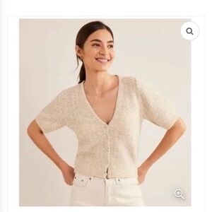 Boden Pointe Button Up Sweater Shirt V-neck Line Size XL